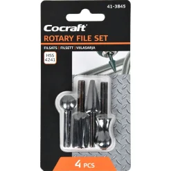 Cocraft filsats roterande, metall, plast och trä, 4 delar
