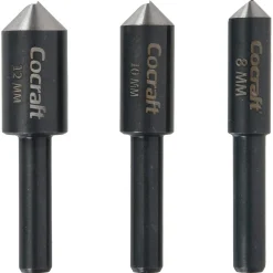Cocraft försänkare 8, 10 och 12 mm, trä och metall, 3-pack