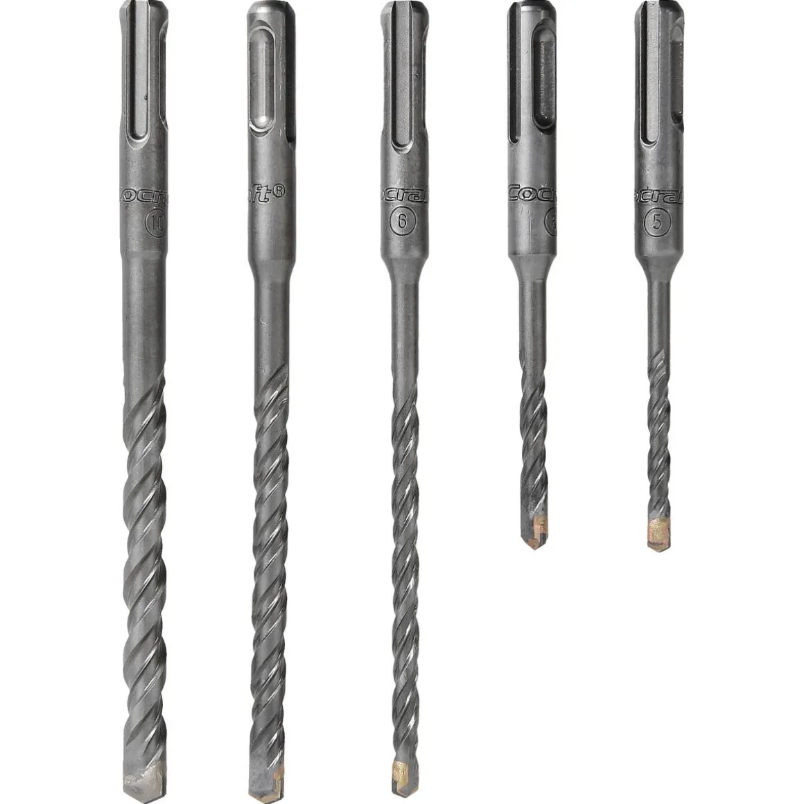 Cocraft hammarborrsats SDS-plus, 5, 6, 8 och 10 mm, 5-pack