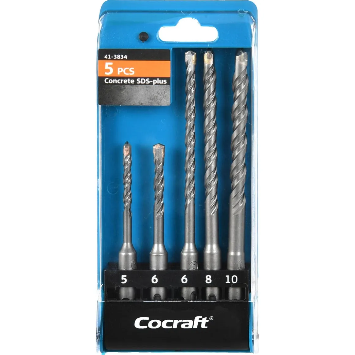 Cocraft hammarborrsats SDS-plus, 5, 6, 8 och 10 mm, 5-pack