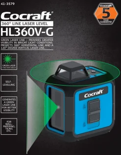 Cocraft HL360V-G krysslaser 360 grader, grön korslaser