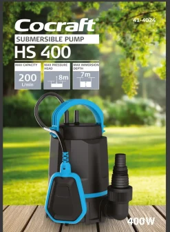 Cocraft HS 400 dränkbar pump med flottör, elektrisk
