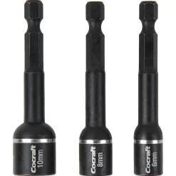 Cocraft hylsor Impact 1/4 tum 6, 8 och 10 mm, 3-pack