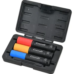 Cocraft långa hjulmutterhylsor 17, 19, 21 mm, 1/2 tum