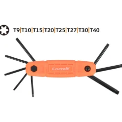 Cocraft nyckelsats för Torx-skruvar T9-T40, 8 delar