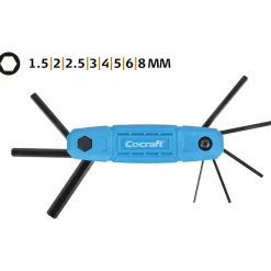 Cocraft nyckelsats, insexnyckel mm, 8 delar