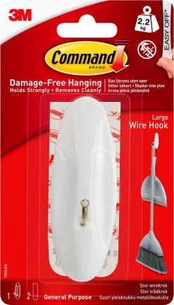 Command självhäftande krok, ståltråd large, 1-pack