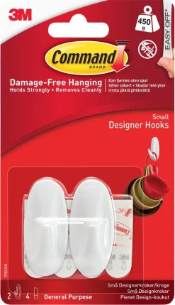 Command självhäftande krokar design, 2-pack