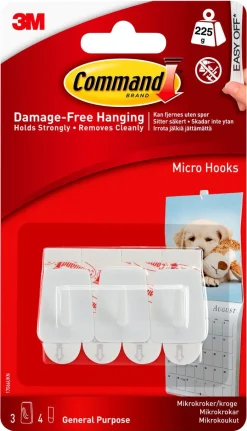 Command självhäftande minikrokar 17066, 3-pack
