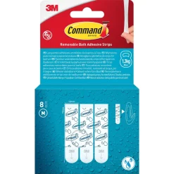 Command självhäftande strips M, badrum, 1,3 kg, 8-pack