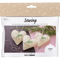 Creativ Company DIY-kit sykit, sömnad 3 hjärtan