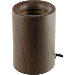 Deco bordslampa E27 metall med mörk träoptik, Northlight