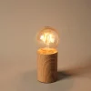 Deco bordslampa E27 metall med träoptik, Northlight
