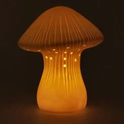 Dekorationssvamp keramik med LED och timer 14,8 cm
