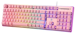 Deltaco Gaming GAM-021-RGB-P tangentbord, rosa