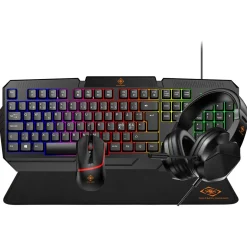 Deltaco Gaming Kit headset, tangentbord, mus och musmatta, GAM-174