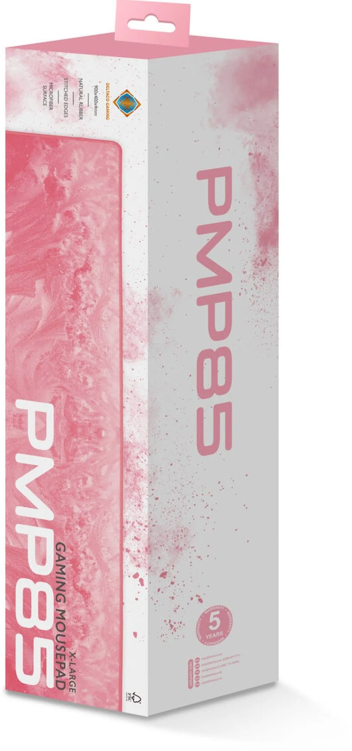 Deltaco Gaming PMP85 musmatta 90 x 40 cm, rosa