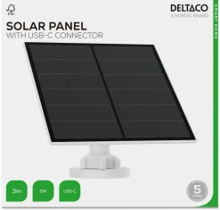 Deltaco SH-IPS01 solpanel för övervakningskamera, 5 W