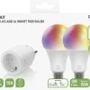 Deltaco Smart Home WiFi set, smart-plug och 2 x E27 RGB LED-lampor