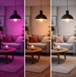 Deltaco Smart kronljuslampa LED RGB WiFi, E14 4,9 W dimbar