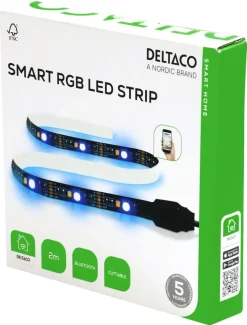 Deltaco smart LED-list med RGB och USB, 2 m