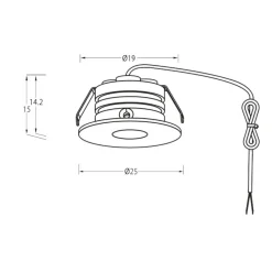 Designlight Mini downlight LED 1,2 W 2700 K