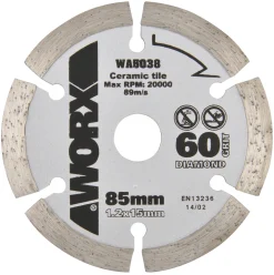Diamantkapskiva Worx, 85 mm