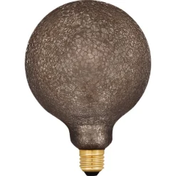 Dimbar globlampa LED E27 krakelerad 125 mm, grå