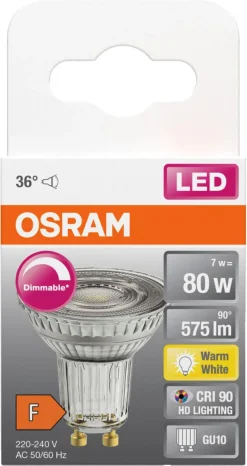 Dimbar reflektorlampa GU10 LED 7 W, Osram