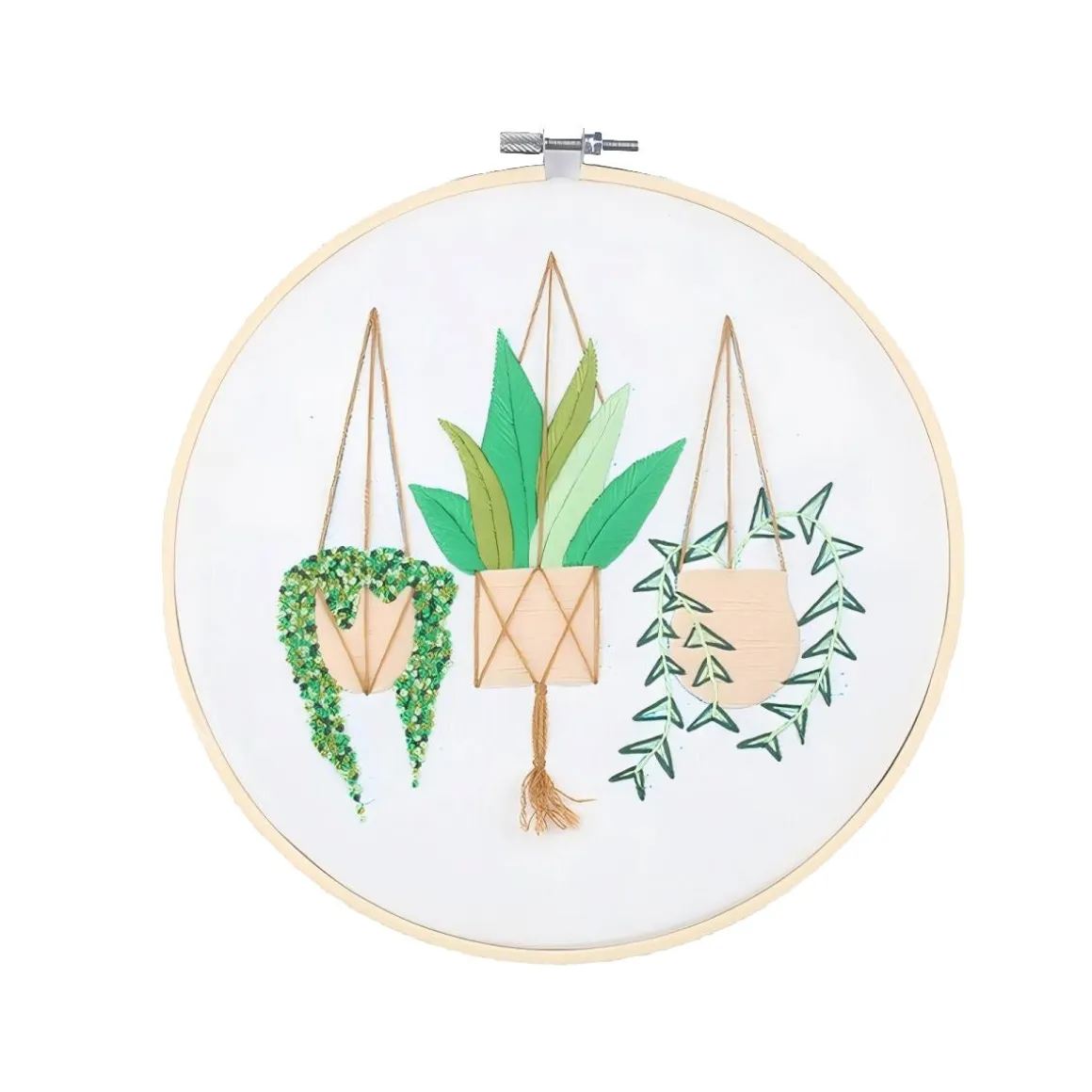 DIY-kit broderi Blomamplar, nybörjare, från 12 år