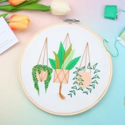 DIY-kit broderi Blomamplar, nybörjare, från 12 år