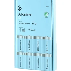 D/LR20-batteri, alkaliska, 16-pack