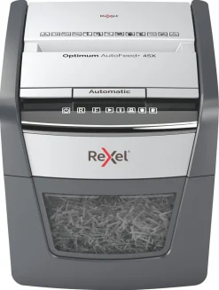 Dokumentförstörare Rexel Optimum AutoFeed 45X, korsstrimling