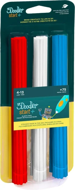 3Doodler Start+ Refill filament 75-pack, 3 färger