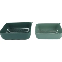 Durkslag av plast, set med 2 olika storlekar, gröna