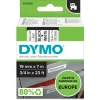 Dymo D1 märkband svart på vitt 19 mm x 7 m