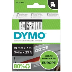 Dymo D1 märkband svart på vitt 19 mm x 7 m
