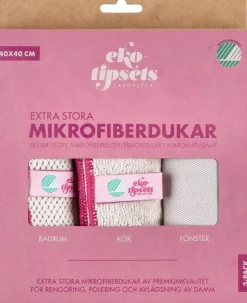 Ekotipset mikrofiberdukar extra stora, 3-pack