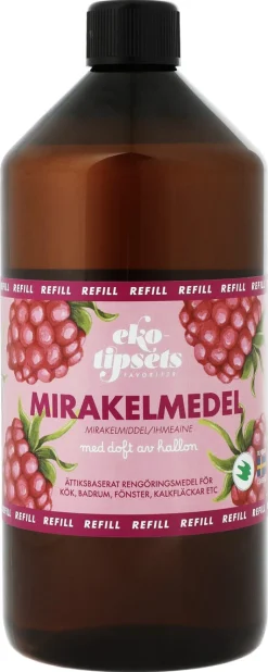 Ekotipset Mirakelmedel refill hallon, 1 liter