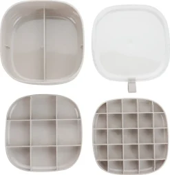 Empire smyckeskrin, 2 smyckesbrickor och bottenfack, beige