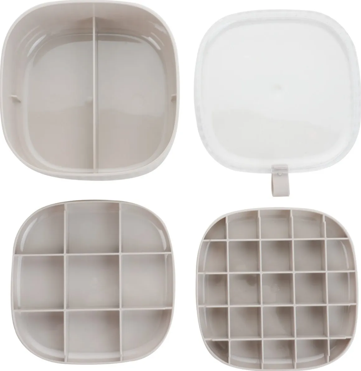 Empire smyckeskrin, 2 smyckesbrickor och bottenfack, beige