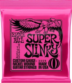 Ernie Ball Super Slinky 9-42 strängset till elgitarr