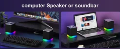 Exibel gaminghögtalare RGB Bluetooth, 2×5 W
