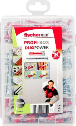 Fischer Profi-Box universalplugg DuoPower med skruv, 160-pack