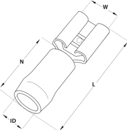 Flatstiftshylsa 1,5 mm röd hona, 10-pack