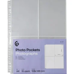 Fotofickor 10,8 x 14,8 cm A4 transparent, 10-pack