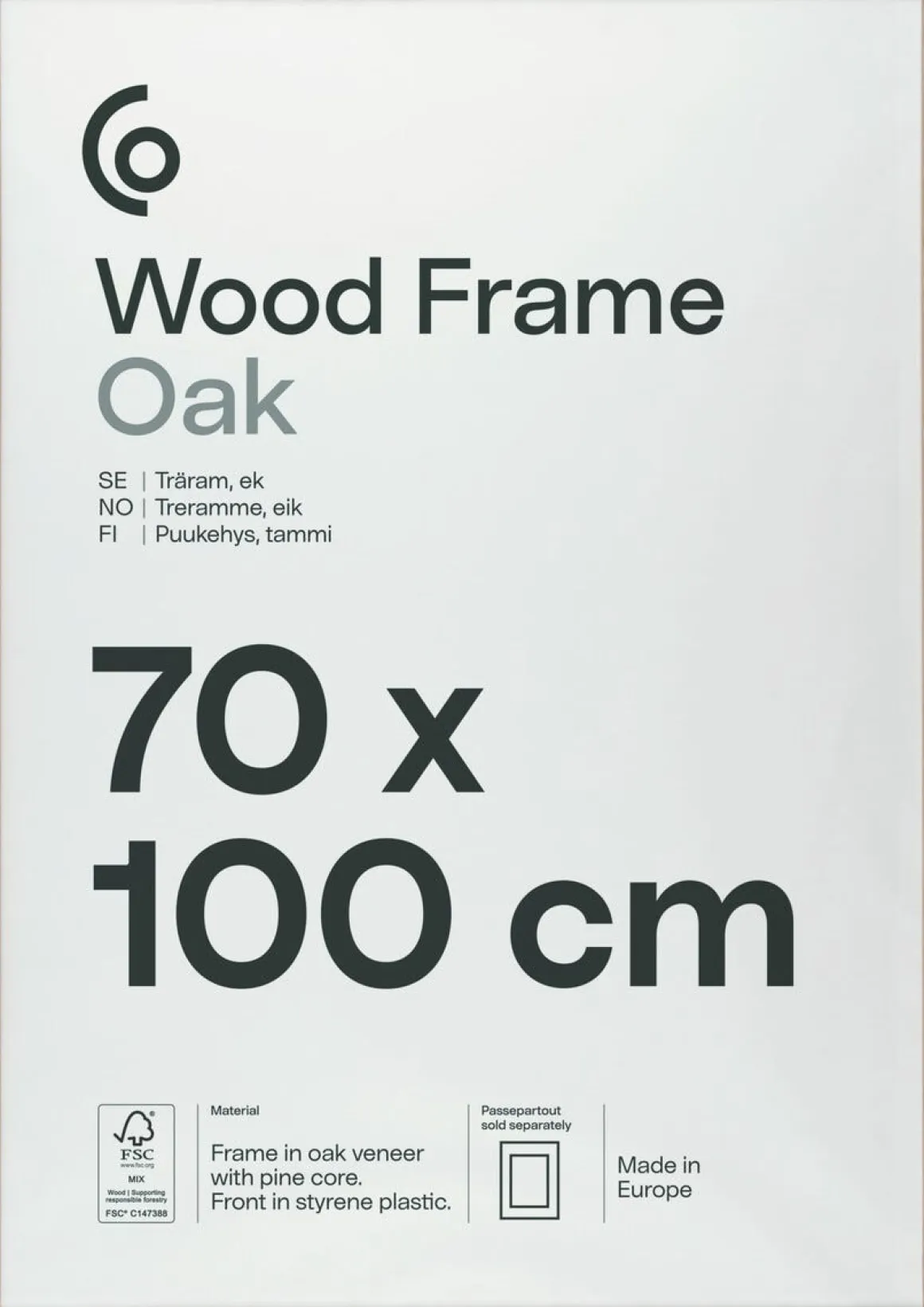 Fotoram trä FSC 70x100 cm