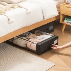Förvaring under säng 18 cm, sänglåda med hjul, tyg