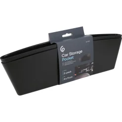Förvaringsfack till bil, svart, 36,5 x 4 x 11 cm, 2-pack