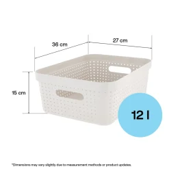 Förvaringskorg Neat beige, återvunnen plast